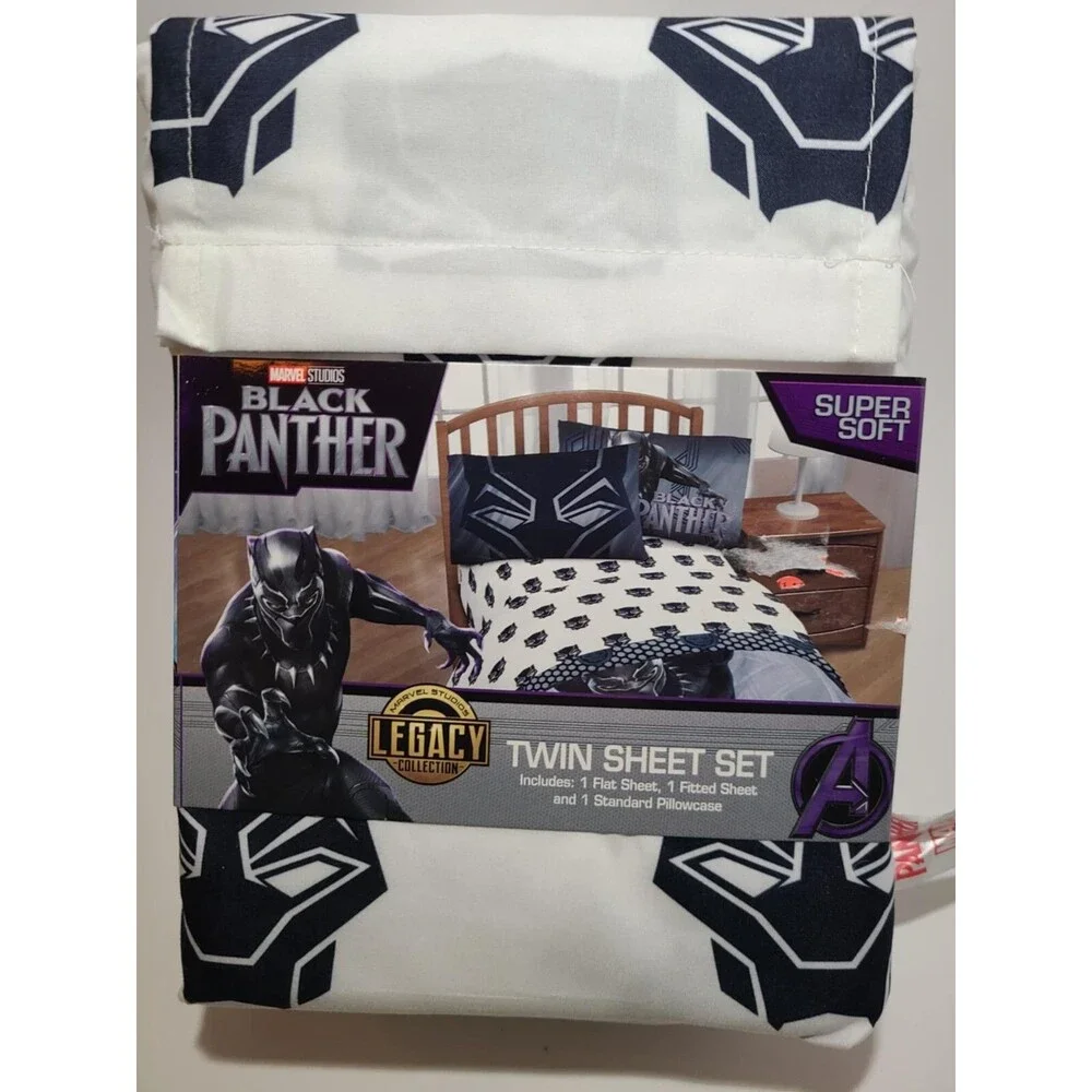 Legacy Jay Franco Marvel Black Panther Wakanda 3 Pc Twin Sheet Set Avengers NWT